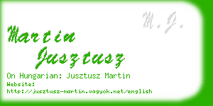 martin jusztusz business card